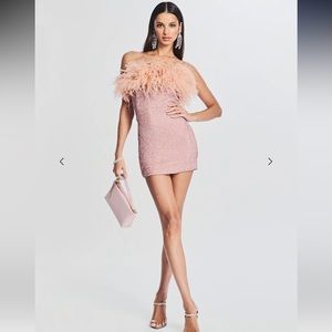 Retrofete TORIN SEQUIN FEATHER DRESS